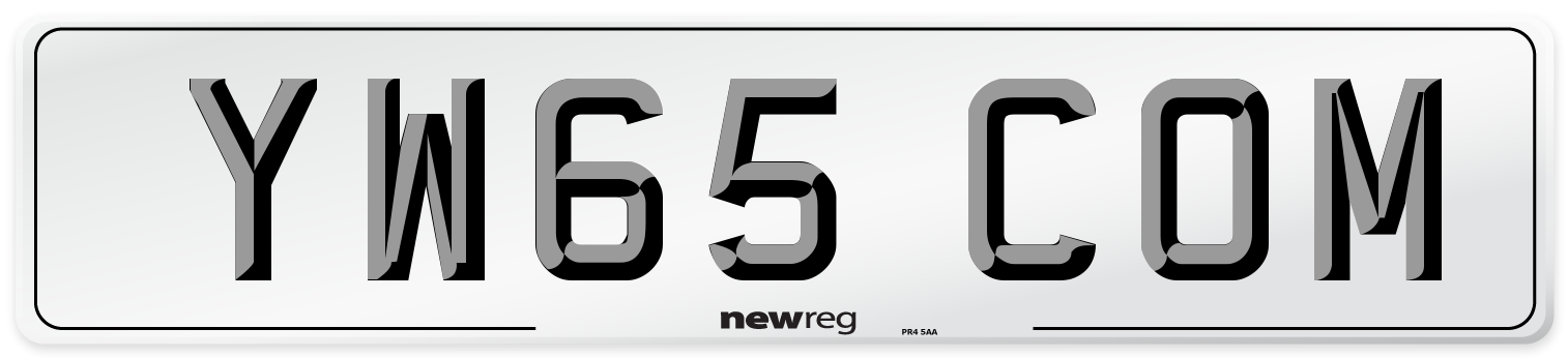 YW65 COM Number Plate from New Reg